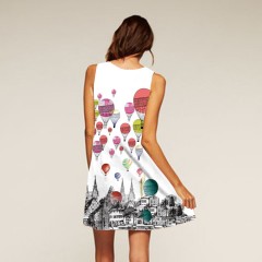 Robe sans manches à col rond et motif  ballon