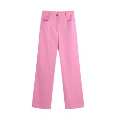 Pantalon femme pour costume Décontracté vert droit