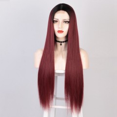 Perruque en fibre synthétique cheveux lisses et longs