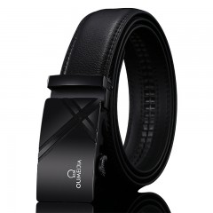 Ceinture en cuir de vache pour hommes 2 couches en cuir de vache avec boucle automatique