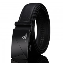 Ceinture en cuir de vache pour hommes 2 couches en cuir de vache avec boucle automatique