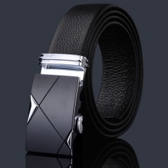 Ceinture pour homme en cuir  avec boucle à fertmeture automatique