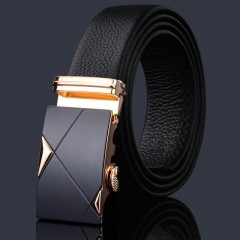 Ceinture pour homme en cuir  avec boucle à fertmeture automatique