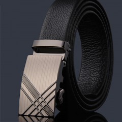 Ceinture pour homme en cuir  avec boucle à fertmeture automatique