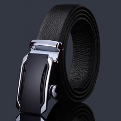 Ceinture pour homme en cuir  avec boucle à fertmeture automatique