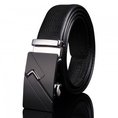 Ceinture pour homme en cuir  avec boucle à fertmeture automatique