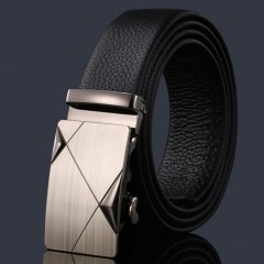 Ceinture pour homme en cuir  avec boucle à fertmeture automatique