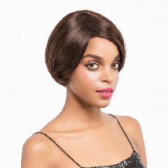 Perruque humaine cheveux courts et lisses