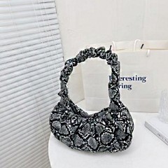 Sac à main plissé à motif léopard pour femme