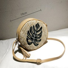 Sac à bandoulière femme brodé rond