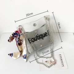 Sac à bandoulière pour femmes double couches en cuir PU et latex de qualité transparent