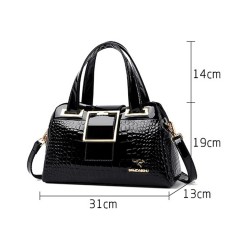 Sac à main  femme en cuir à motif crocodile et insigne Kangourou