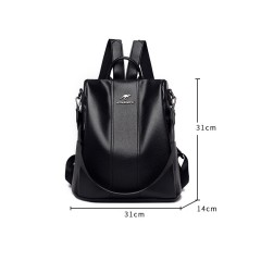 Sac à dos et bandoulière femme  en cuir avec logo en motif kangourou