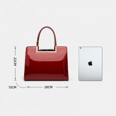 Sac à main pour femmes en cuir verni brillant et lisse