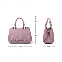 Sac à main pour femmes en cuir avec broderie