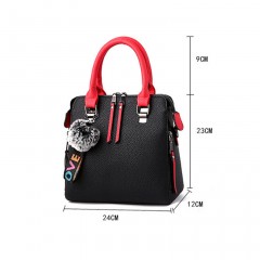 Sac à main pour femmes   en cuir avec motif litchi et pendentif