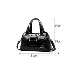 Sac à main femme motif crocodile  en cuir PU , logo kangourou