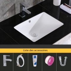 Ensemble lavabo carré en céramique