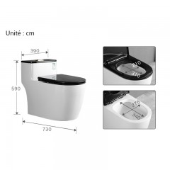 Siège Toilette Siphon silencieux en céramique