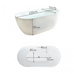 Baignoire Acrylique auto stable Ovale Unibloc