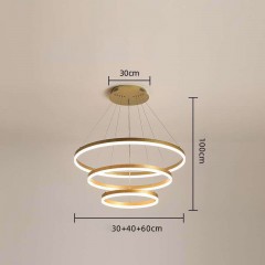 Lustre en Aluminium Acrylique à Anneau LED