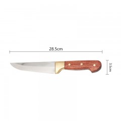 Couteau de chef 6 pouces avec tête en cuivre forgé et manche en bois