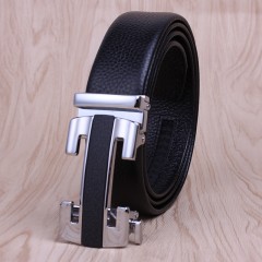 Ceinture en cuir de vache pour les hommes Boucle automatique en cuir véritable