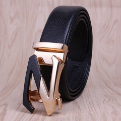Ceinture en cuir de vache pour les hommes Boucle automatique en cuir véritable