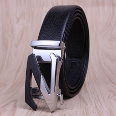 Ceinture en cuir de vache pour les hommes Boucle automatique en cuir véritable