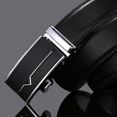 Ceinture pour hommes 2 couches en cuir de vache avec boucle automatique