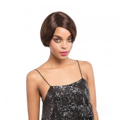 Perruque humaine cheveux courts et lisses