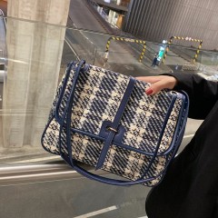 Sacs à bandoulière pour femmes avec rayures à carreaux tressés