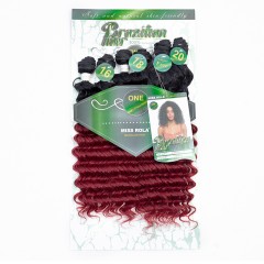 Mèches  en fibre  synthétique avec cheveux bouclés de couleur gradient