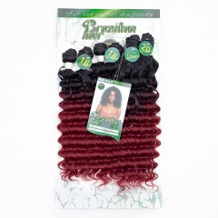 Mèches  en fibre  synthétique avec cheveux bouclés de couleur gradient