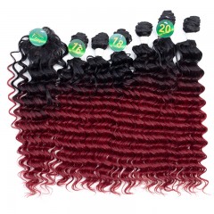 Mèches  en fibre  synthétique avec cheveux bouclés de couleur gradient
