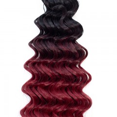 Mèches  en fibre  synthétique avec cheveux bouclés de couleur gradient