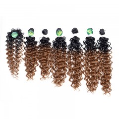 Paquet de mèches en fibre chimique pour cheveux bouclés gradient