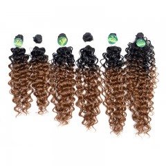Paquet de mèches en fibre chimique pour cheveux bouclés gradient
