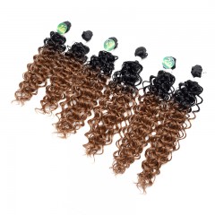 Paquet de mèches en fibre chimique pour cheveux bouclés gradient