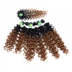 Paquet de mèches en fibre chimique pour cheveux bouclés gradient