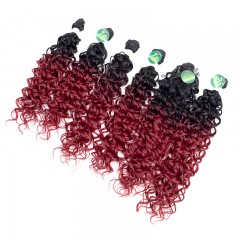 Paquet de mèches en fibre chimique pour cheveux bouclés gradient