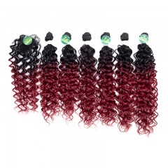 Paquet de mèches en fibre chimique pour cheveux bouclés gradient