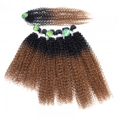 Mèches humaines avec cheveux bouclés de couleur gradient