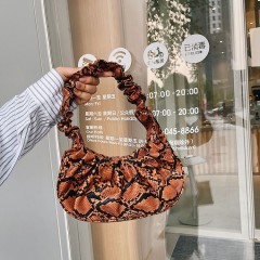 Sac à main plissé à motif léopard pour femme