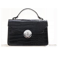 Sacoche à min bandoulière femme en cuir  de crocodile avec boucle magnétique