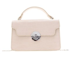 Sacoche à min bandoulière femme en cuir  de crocodile avec boucle magnétique
