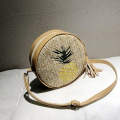 Sac à bandoulière femme brodé rond