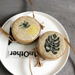 Sac à bandoulière femme brodé rond