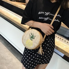 Sac à bandoulière femme brodé rond