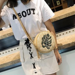 Sac à bandoulière femme brodé rond